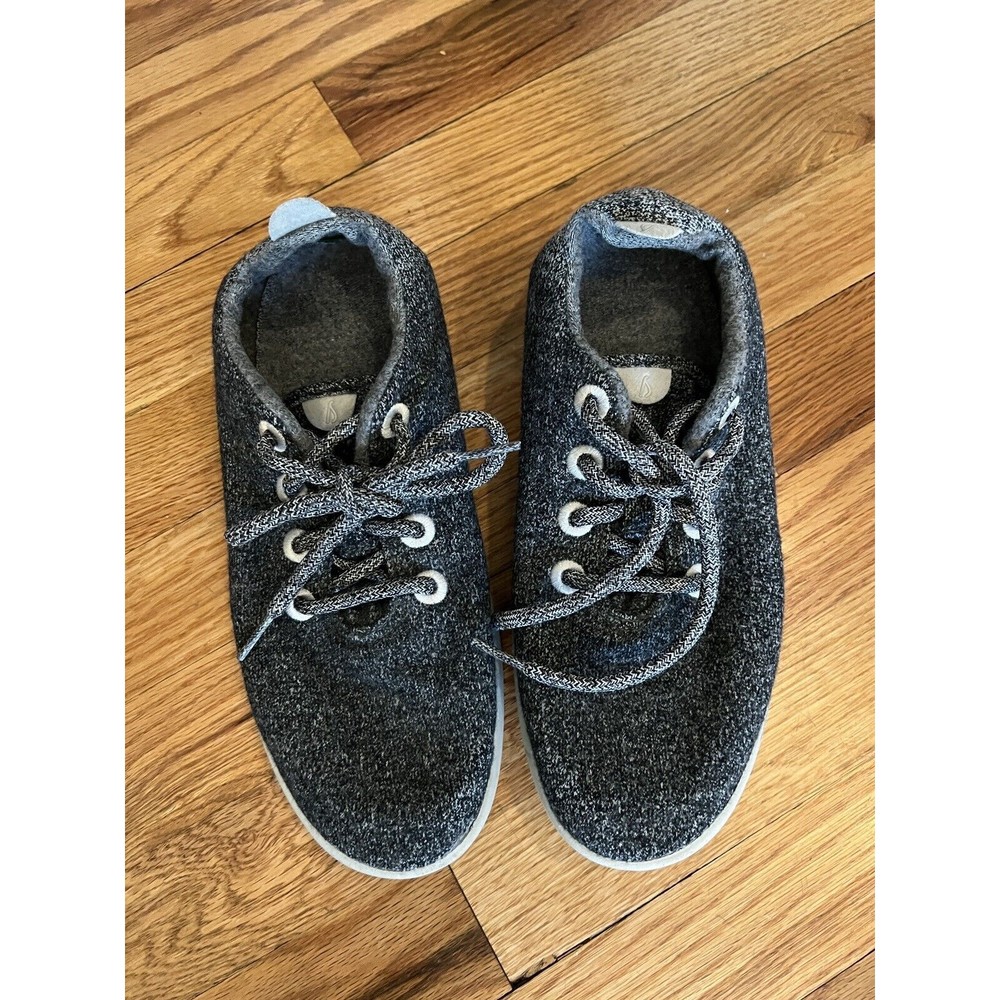Allbirds Wool Runners Womens Sz 8 Charcoal Gray Merino Wool Lace Shoes USED
